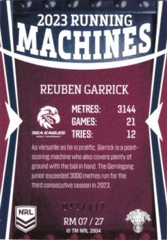 2024 NRL Traders Titanium - Running Machines #RM07 Reuben Garrick Back